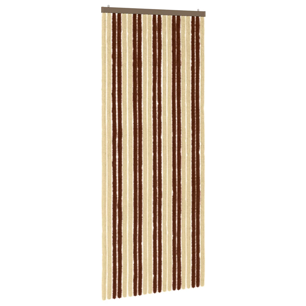 vidaXL Firanka owadobojna z chenillu Brązowy i beżowy 90 x 220 cm