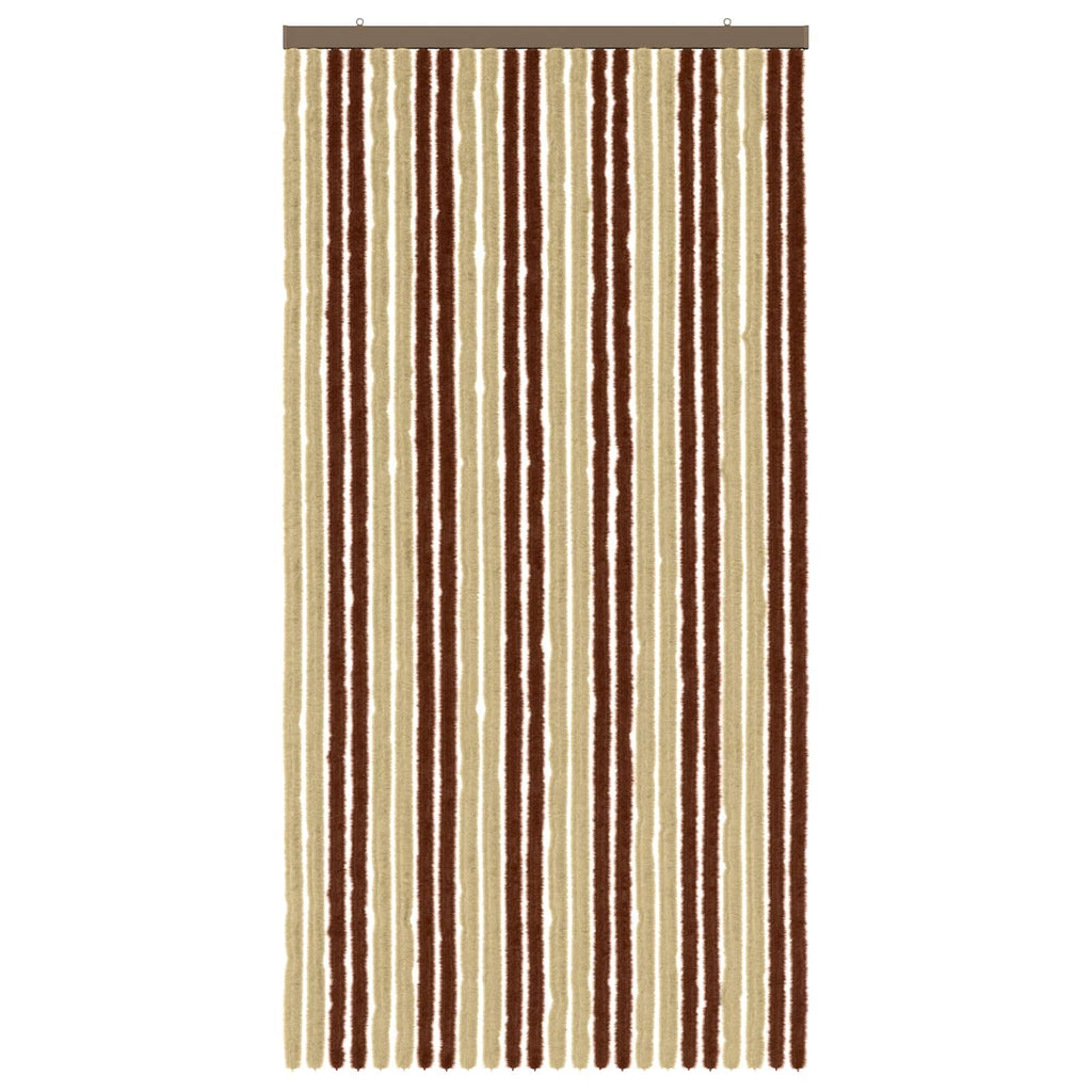 vidaXL Firanka owadobojna z chenillu Brązowy i beżowy 100 x 200 cm