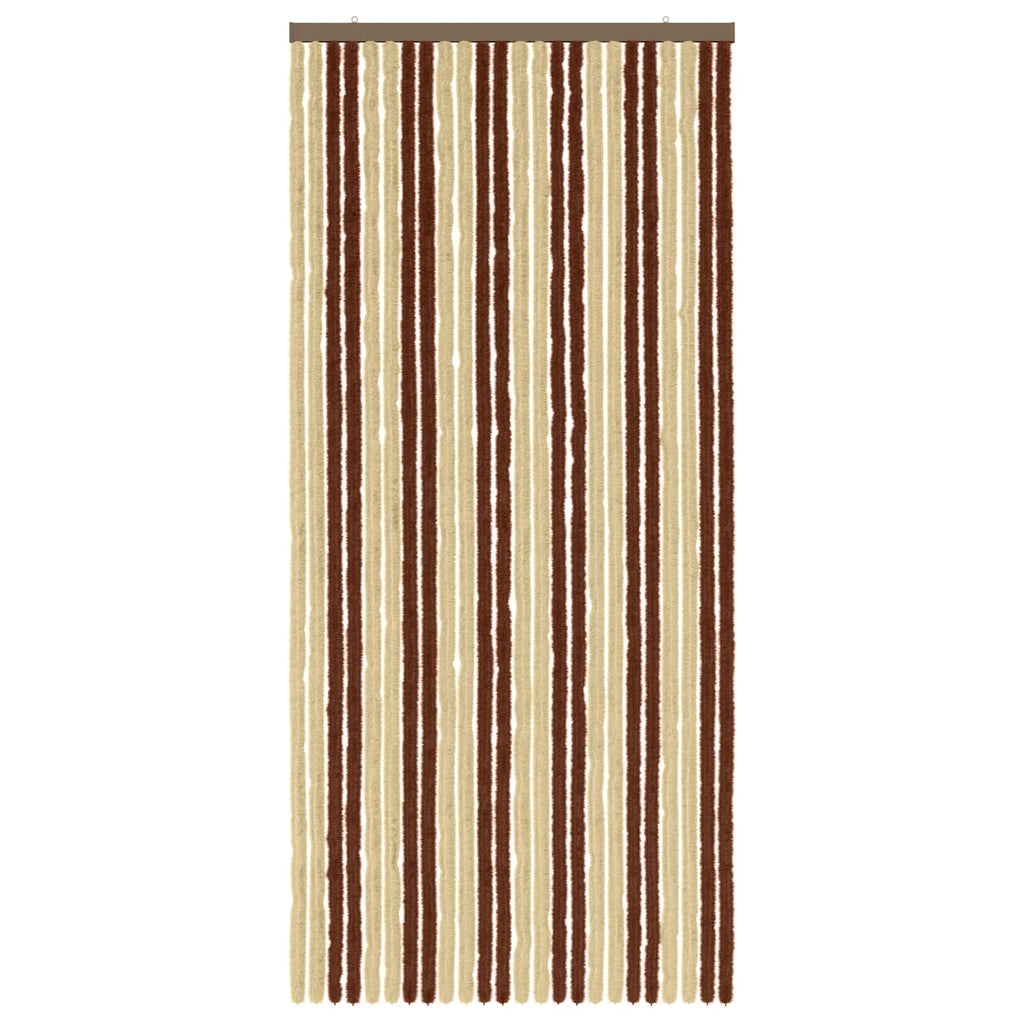 vidaXL Firanka owadobojna z chenillu Brązowy i beżowy 100 x 220 cm