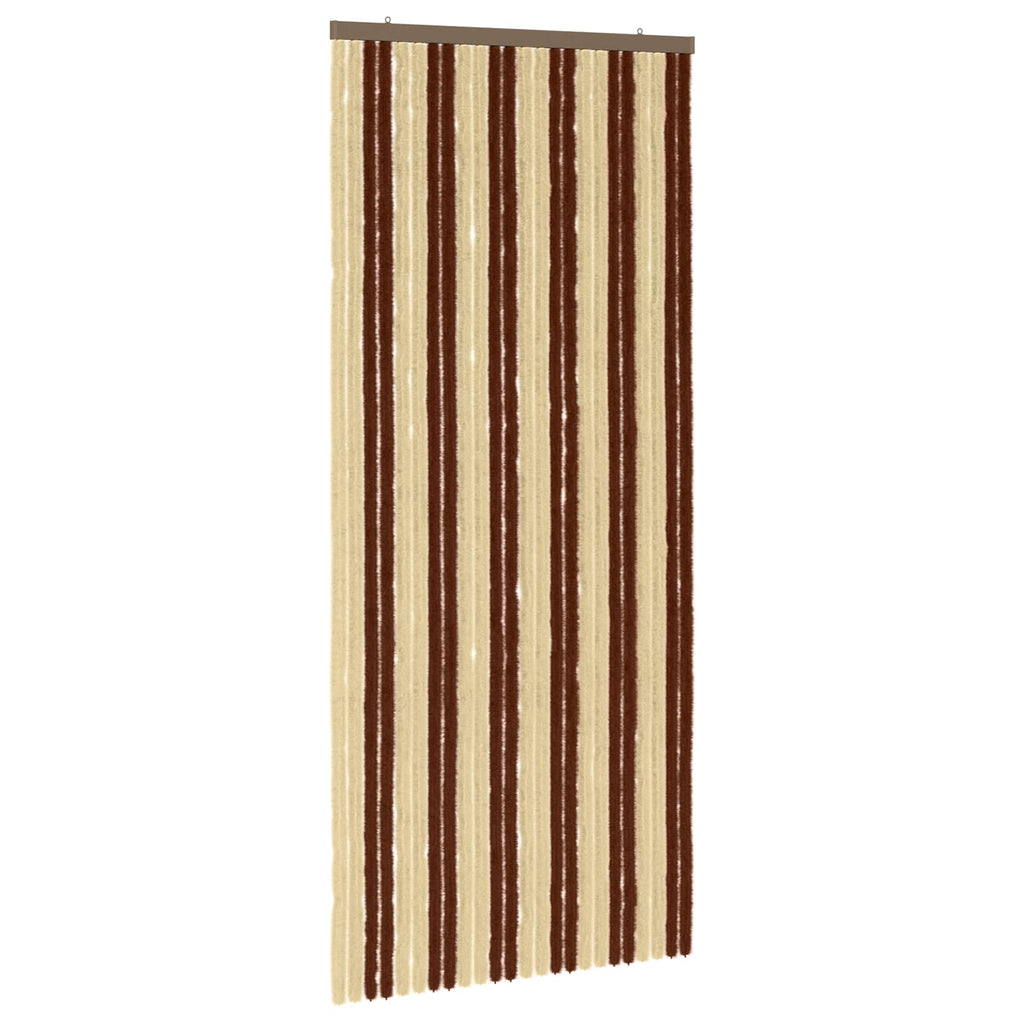 vidaXL Firanka owadobojna z chenillu Brązowy i beżowy 100 x 230 cm