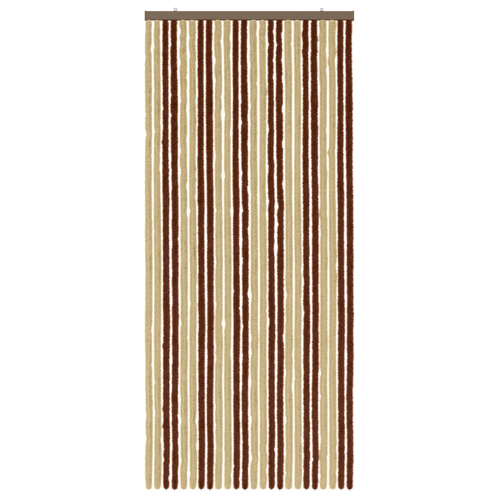 vidaXL Firanka owadobojna z chenillu Brązowy i beżowy 100 x 230 cm