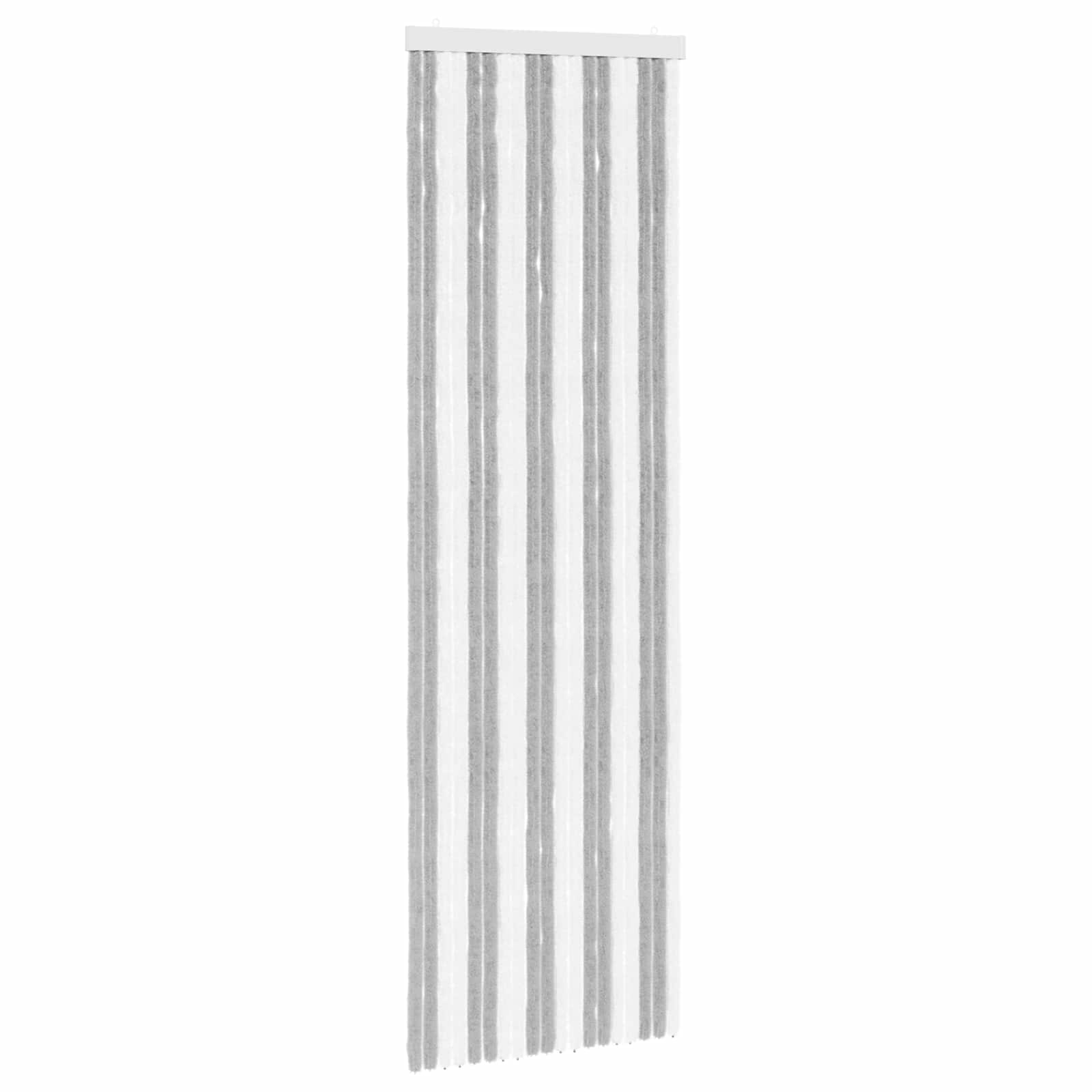 vidaXL Firanka owadobojna z chenillu Szary i biały 56 x 185 cm 100% PP