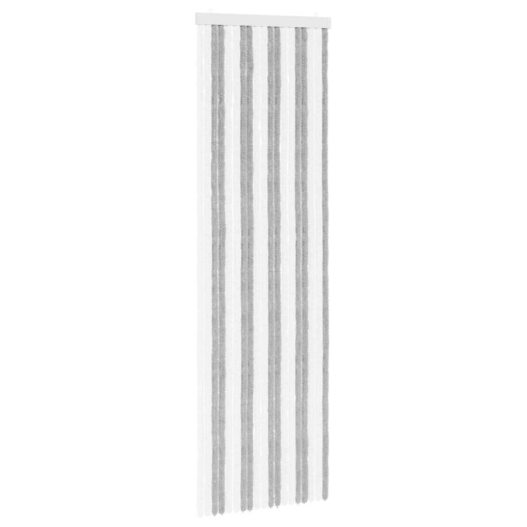 vidaXL Firanka owadobojna z chenillu Szary i biały 56 x 185 cm 100% PP