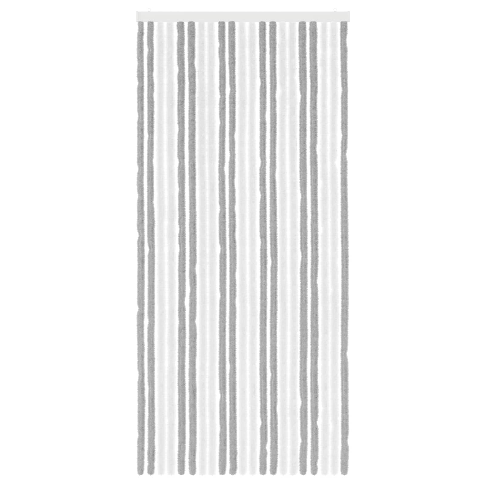 vidaXL Firanka owadobojna z chenillu Szary i biały 90 x 200 cm 100% PP