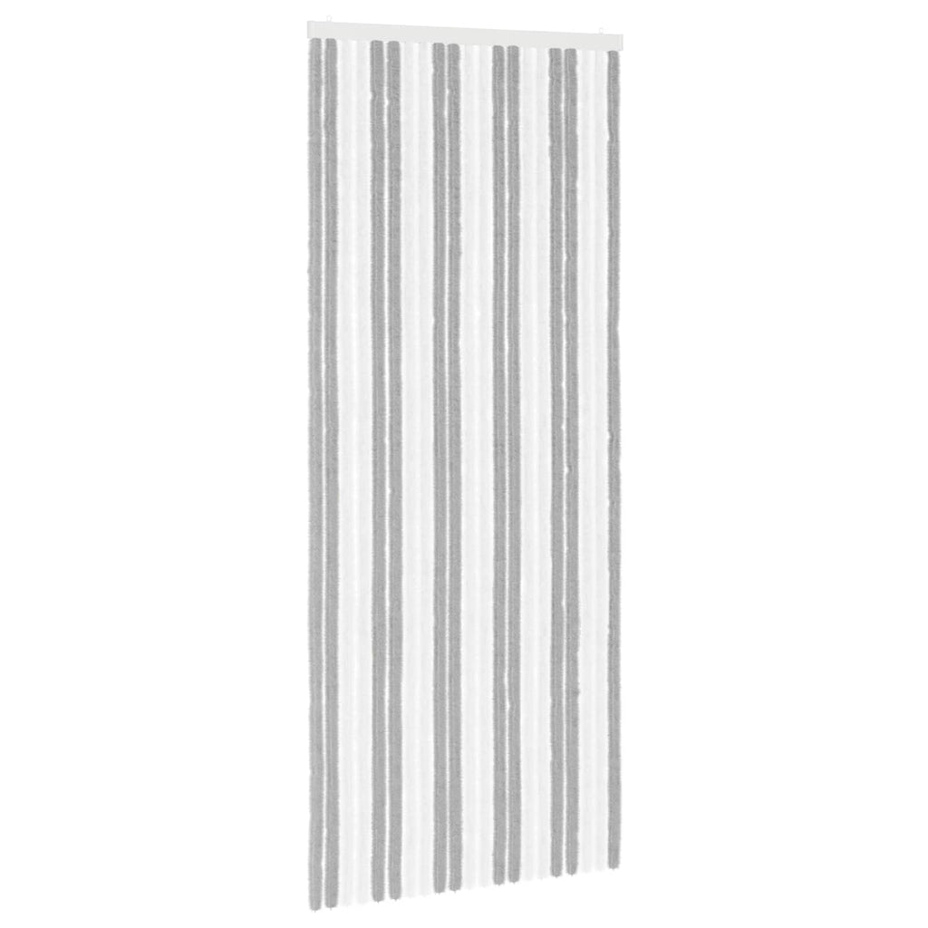 vidaXL Firanka owadobojna z chenillu Szary i biały 90 x 220 cm 100% PP
