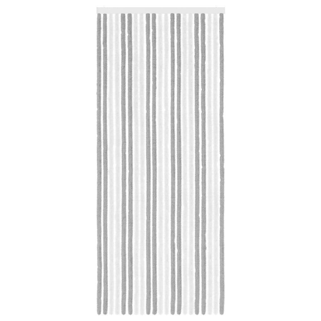 vidaXL Firanka owadobojna z chenillu Szary i biały 90 x 220 cm 100% PP