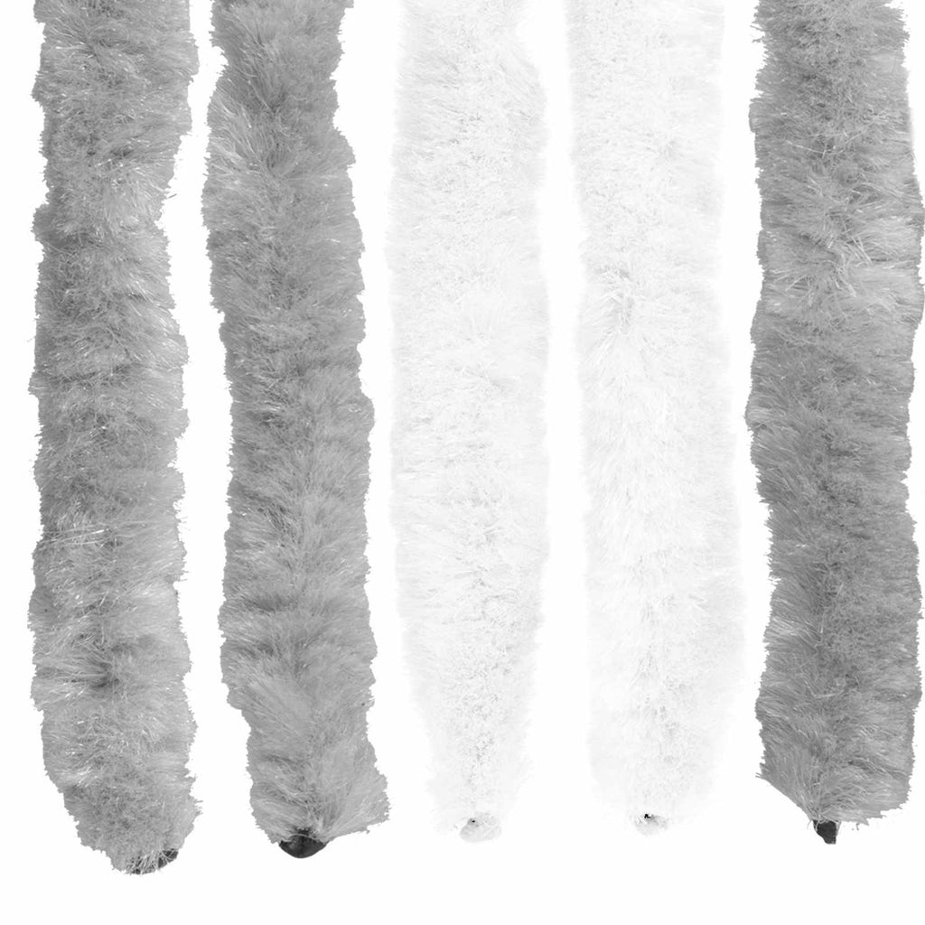 vidaXL Firanka owadobojna z chenillu Szary i biały 100 x 200 cm