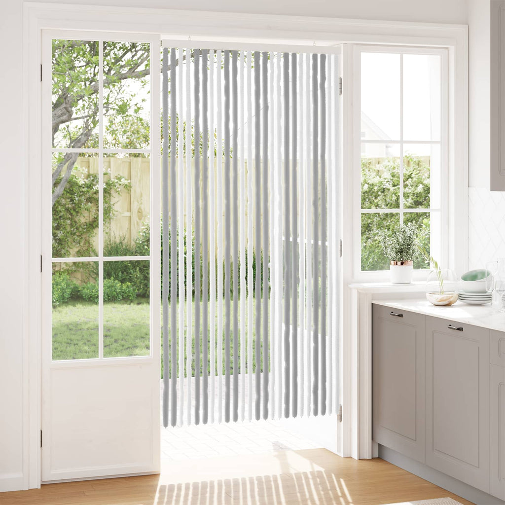 vidaXL Firanka owadobojna z chenillu Szary i biały 100 x 200 cm