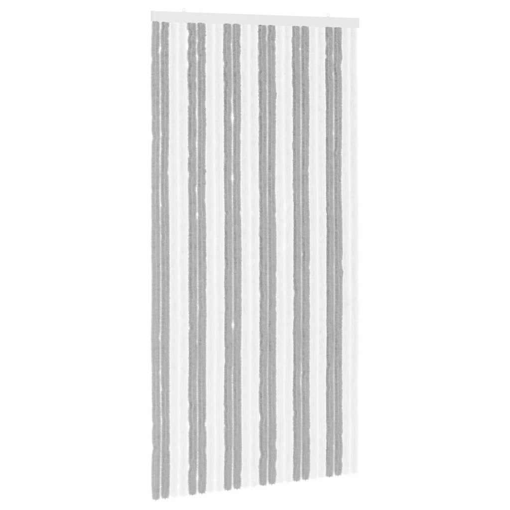 vidaXL Firanka owadobojna z chenillu Szary i biały 100 x 200 cm