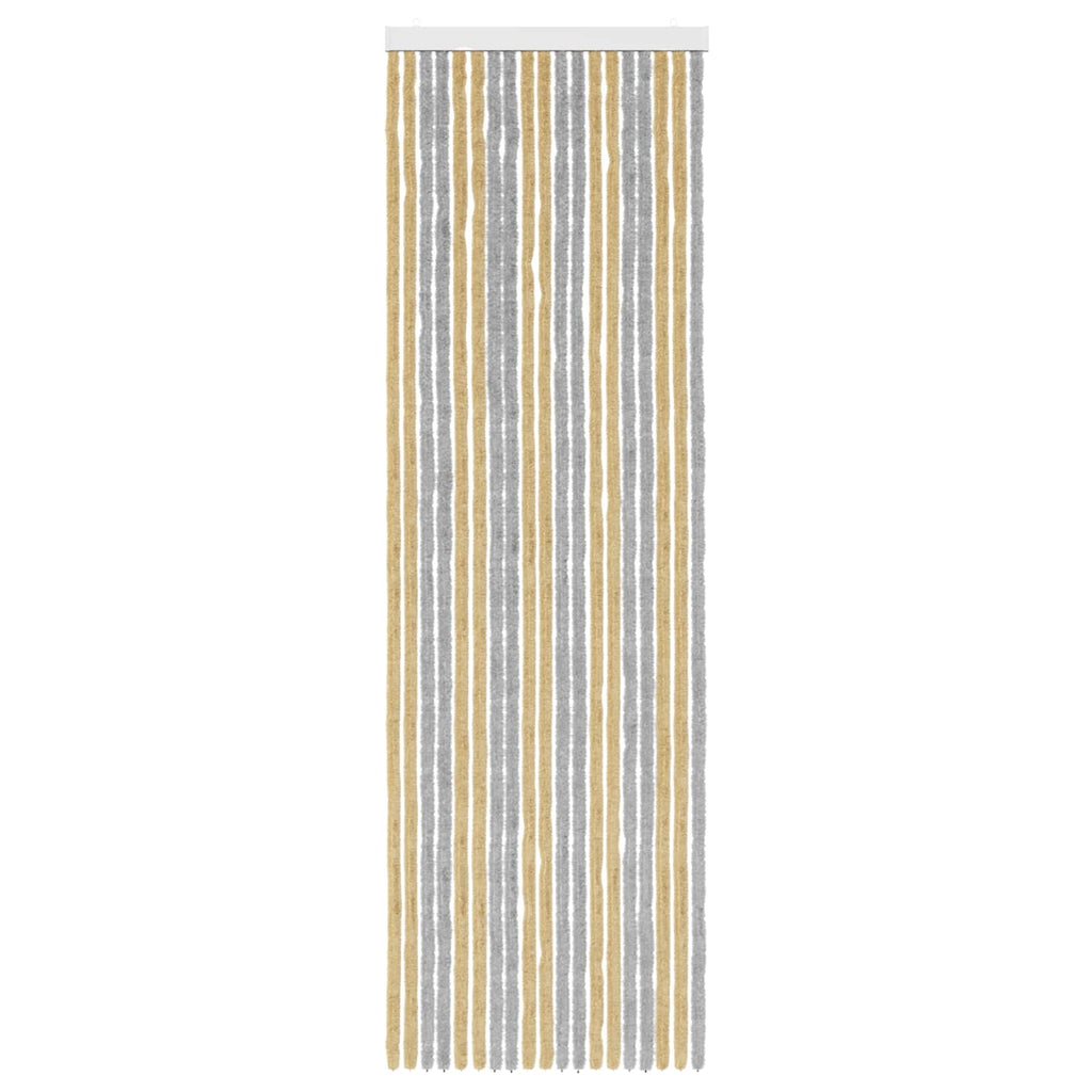 vidaXL Firanka owadobojna z chenillu Szary i beżowy 56 x 185 cm