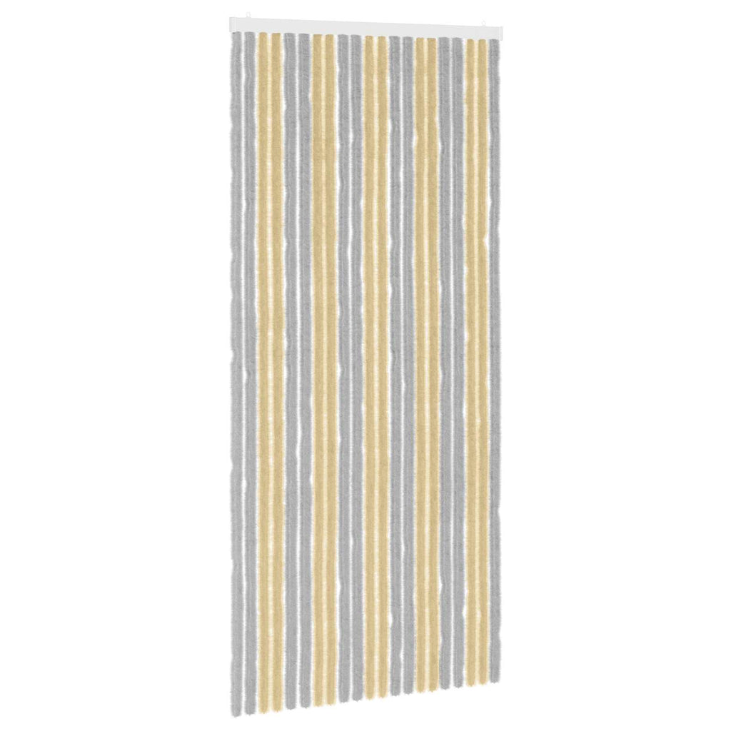 vidaXL Firanka owadobojna z chenillu Szary i beżowy 90 x 200 cm