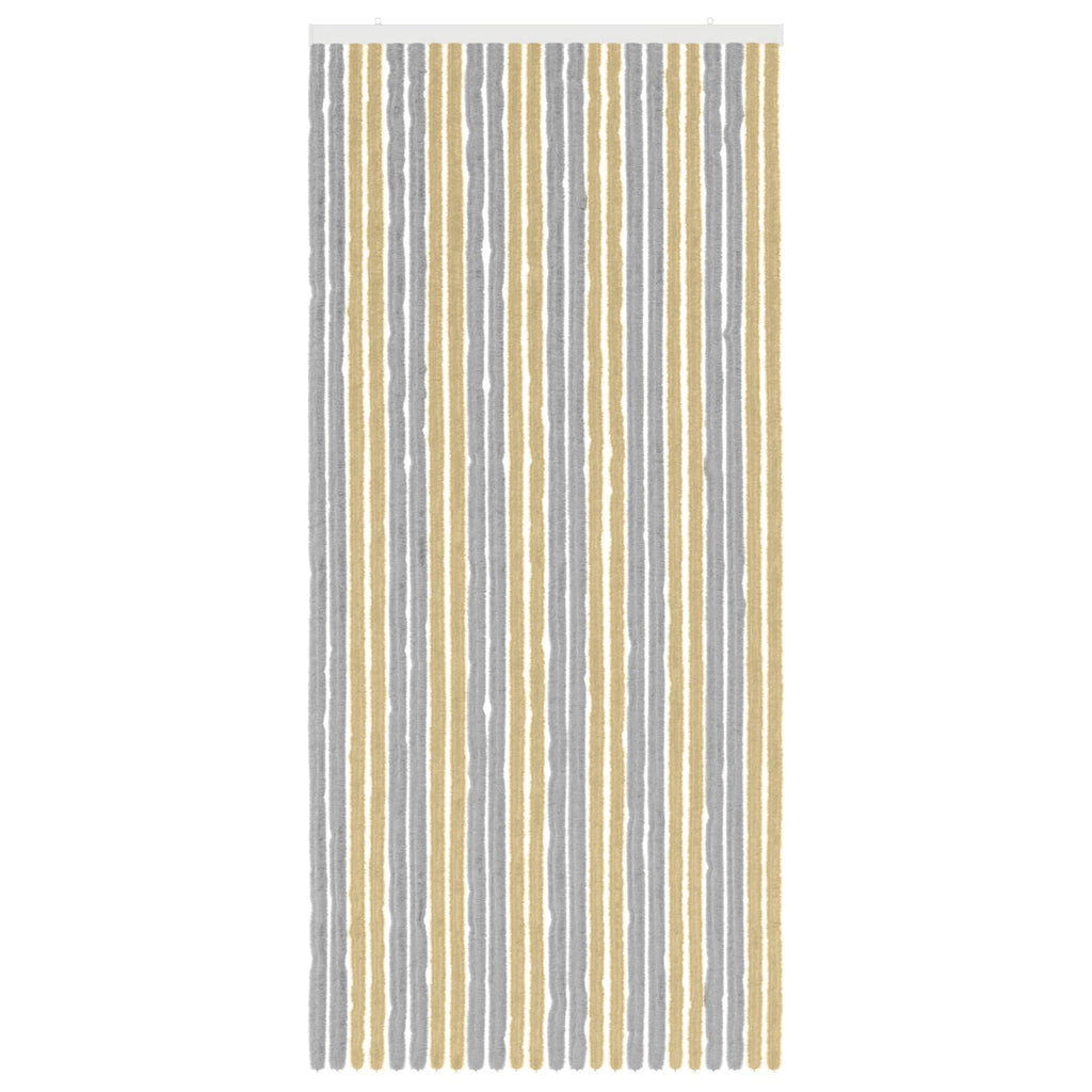 vidaXL Firanka owadobojna z chenillu Szary i beżowy 100 x 220 cm