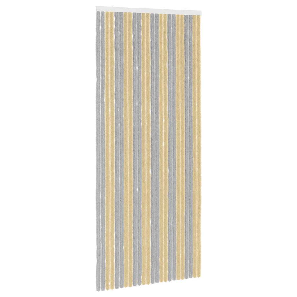 vidaXL Firanka owadobojna z chenillu Szary i beżowy 100 x 230 cm