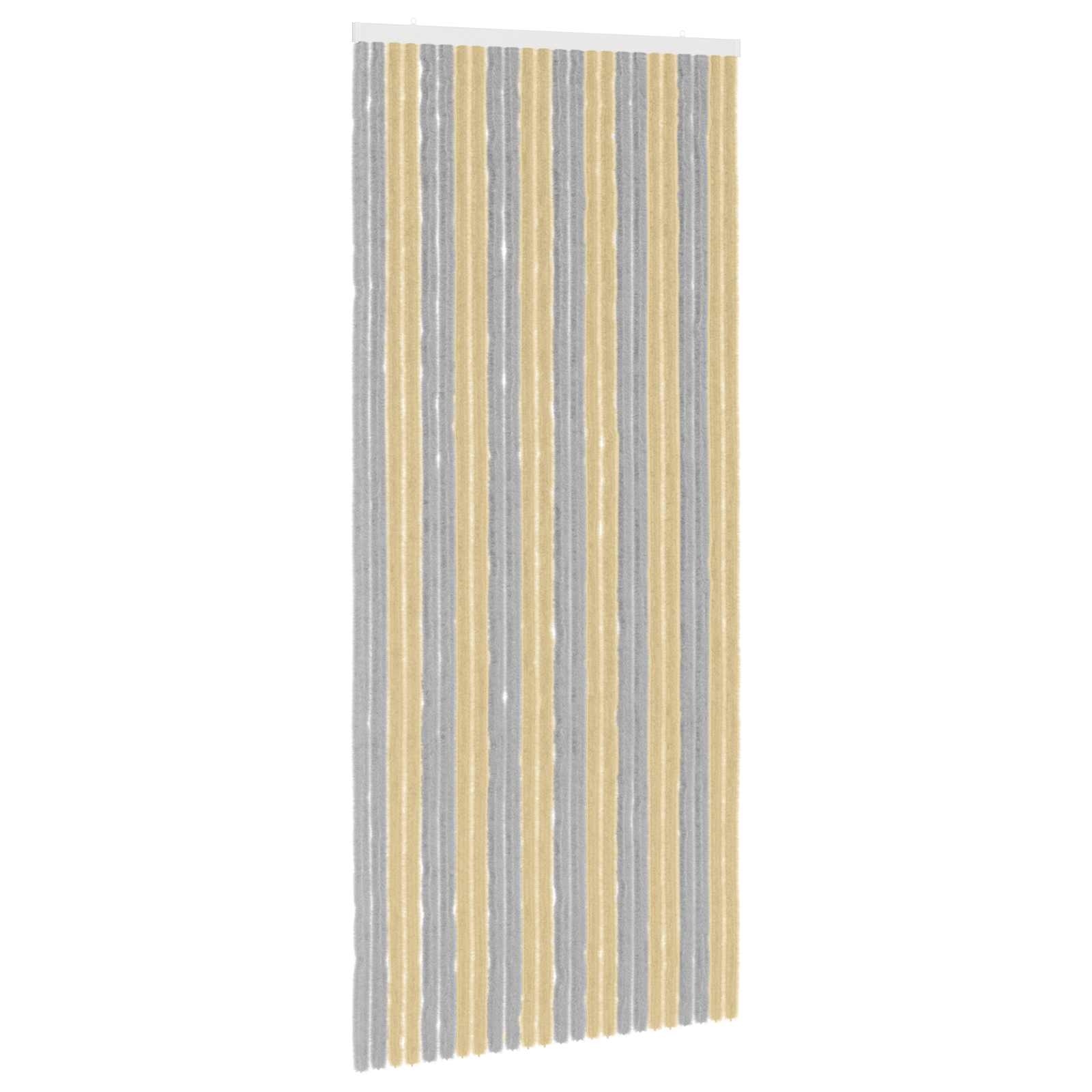 vidaXL Firanka owadobojna z chenillu Szary i beżowy 100 x 230 cm