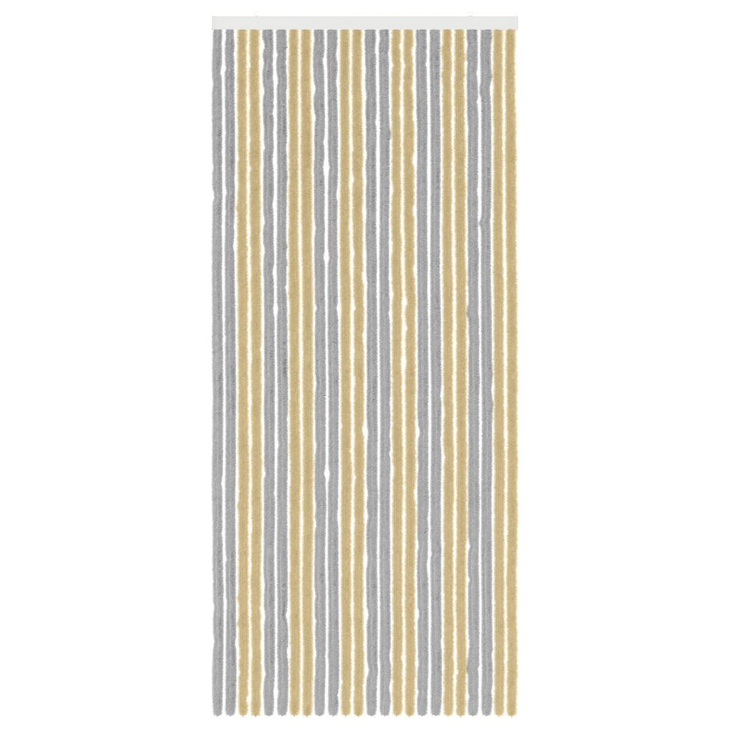 vidaXL Firanka owadobojna z chenillu Szary i beżowy 100 x 230 cm
