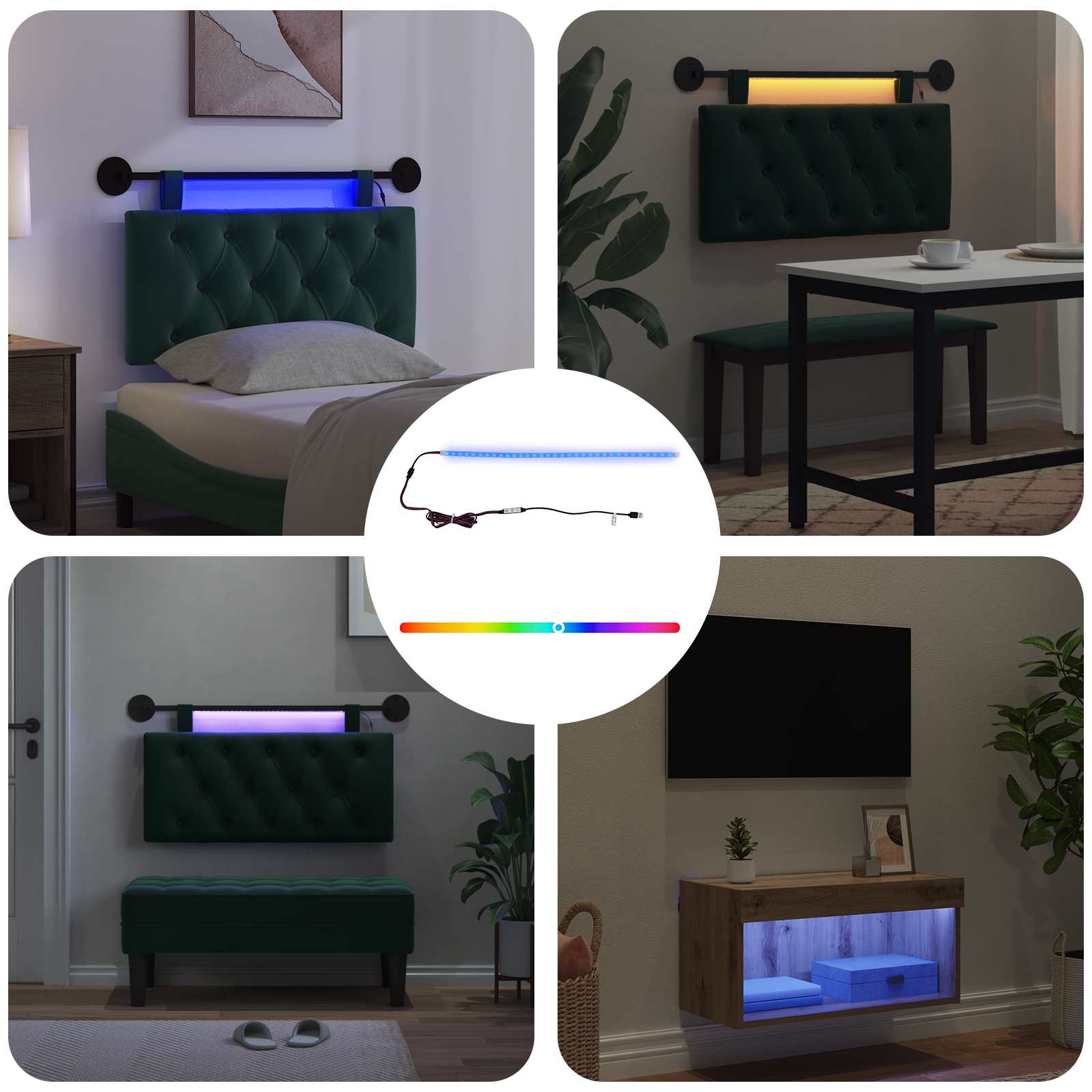 vidaXL Taśma LED 55 cm Wielokolorowe PVC