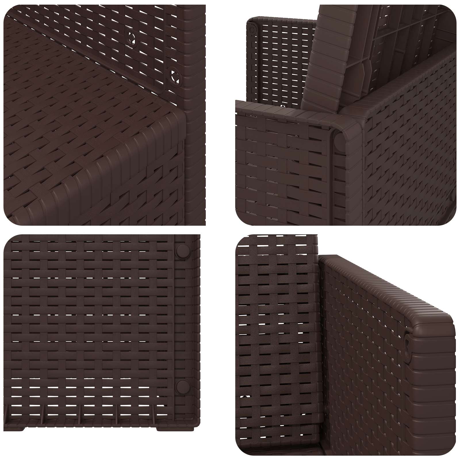 vidaXL Krzesła do ogrodu 2 pcs brązowy PP