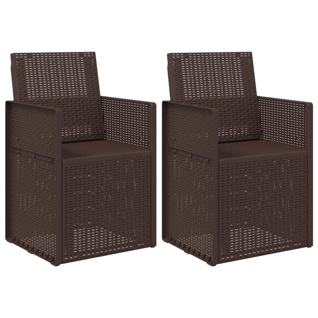 vidaXL Krzesła do ogrodu 2 pcs brązowy PP
