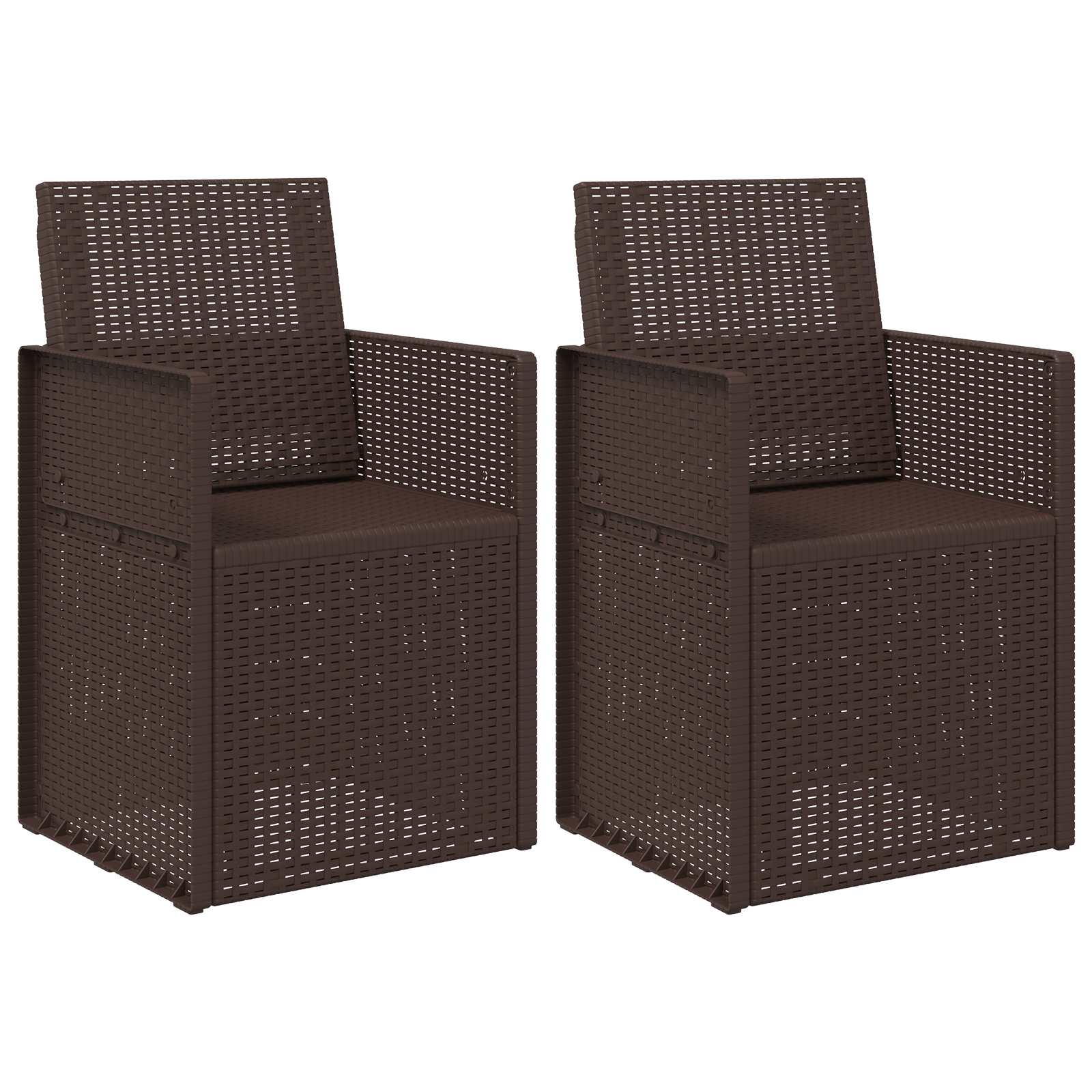 vidaXL Krzesła do ogrodu 2 pcs brązowy PP