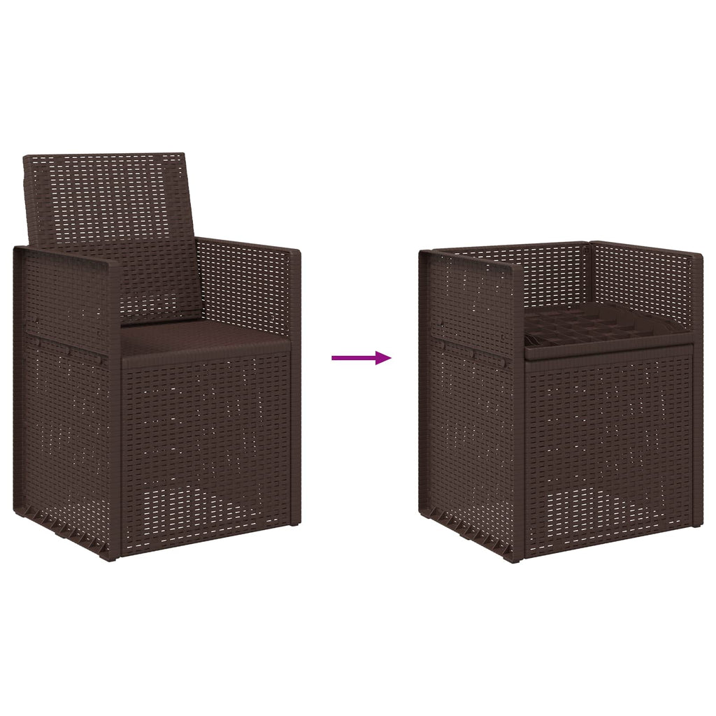 vidaXL Krzesła do ogrodu 2 pcs brązowy PP