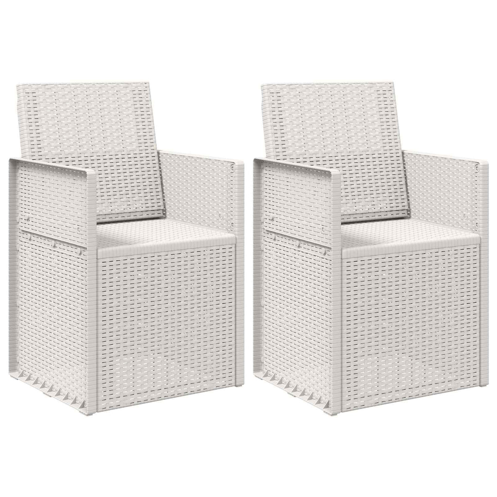 vidaXL Krzesła do ogrodu 2 pcs Biały PP