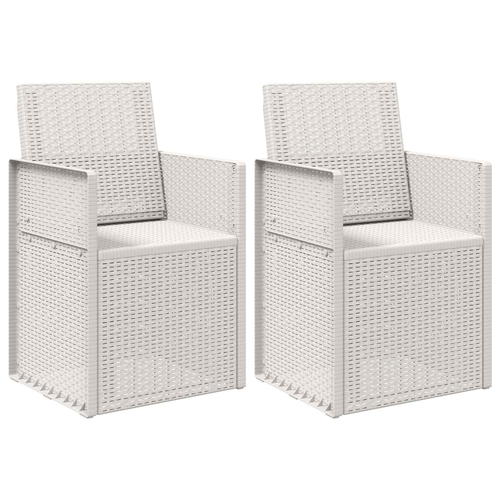 vidaXL Krzesła do ogrodu 2 pcs Biały PP