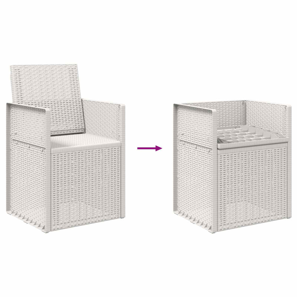 vidaXL Krzesła do ogrodu 2 pcs Biały PP