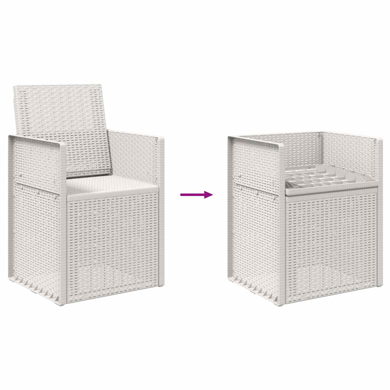 vidaXL Krzesła do ogrodu 2 pcs Biały PP