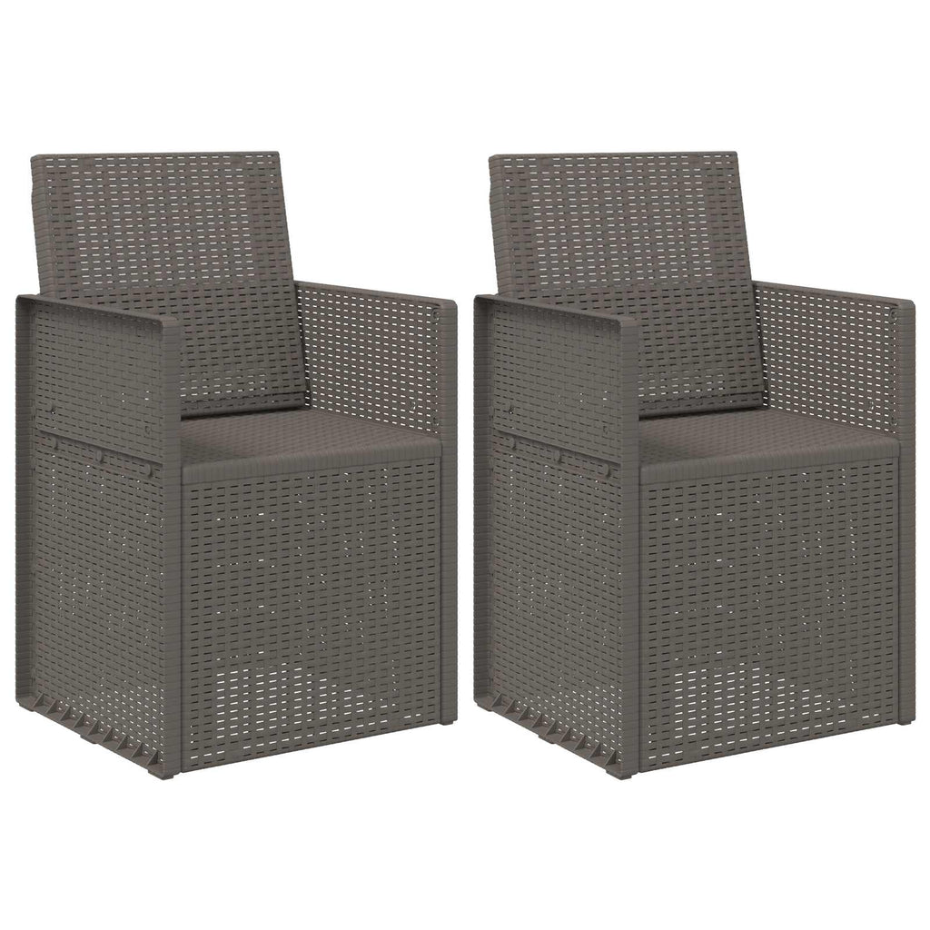 vidaXL Krzesła do ogrodu 2 pcs jasnoszary PP