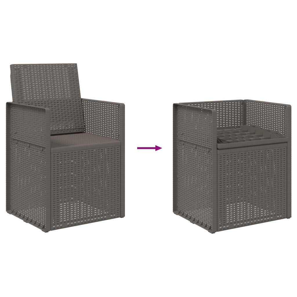 vidaXL Krzesła do ogrodu 2 pcs jasnoszary PP