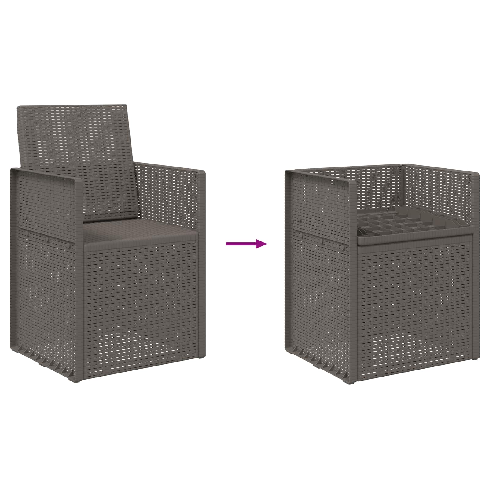 vidaXL Krzesła do ogrodu 2 pcs jasnoszary PP