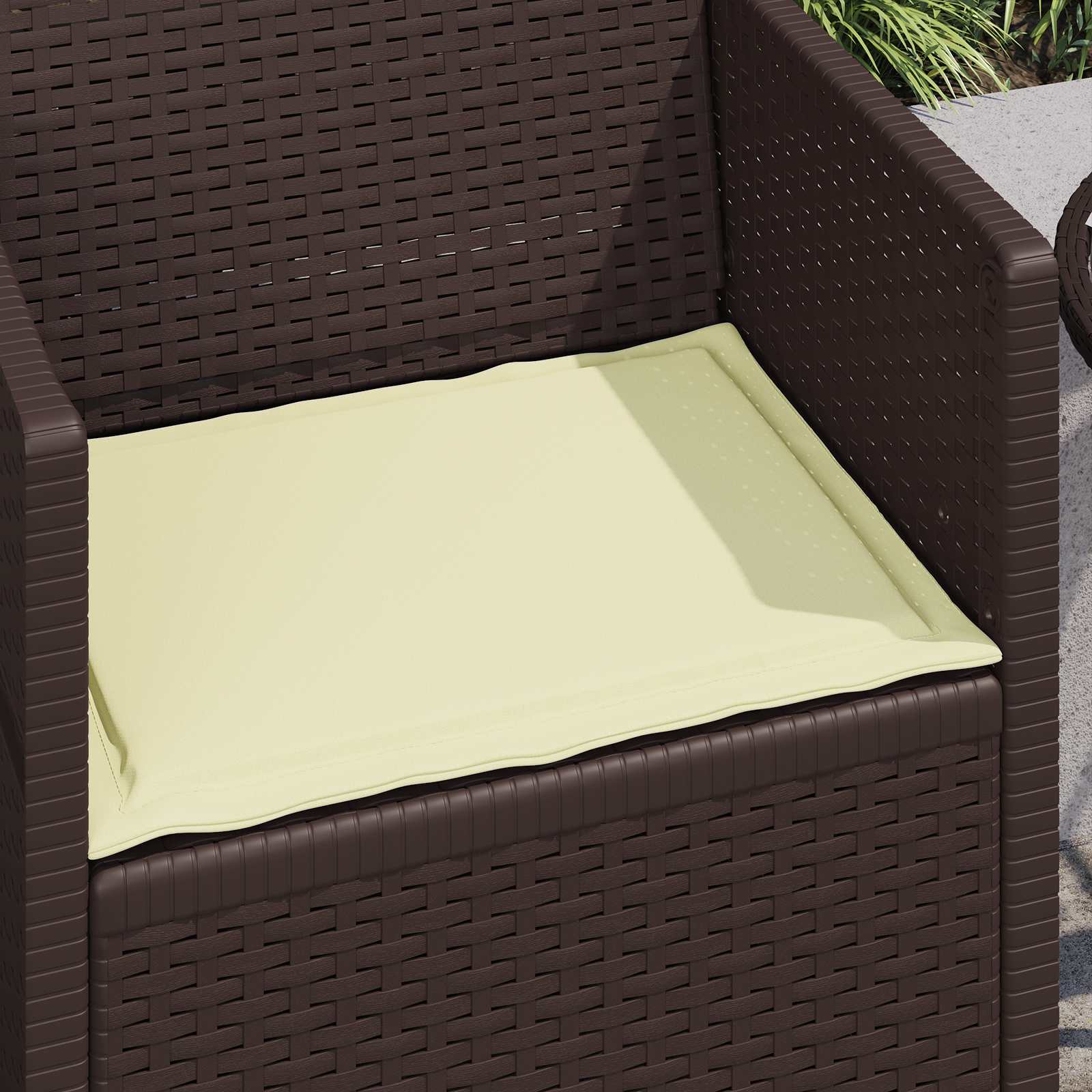vidaXL Poduszki na siedziska 2 pcs Kremowy 47 x 36 x 2 cm Poliester