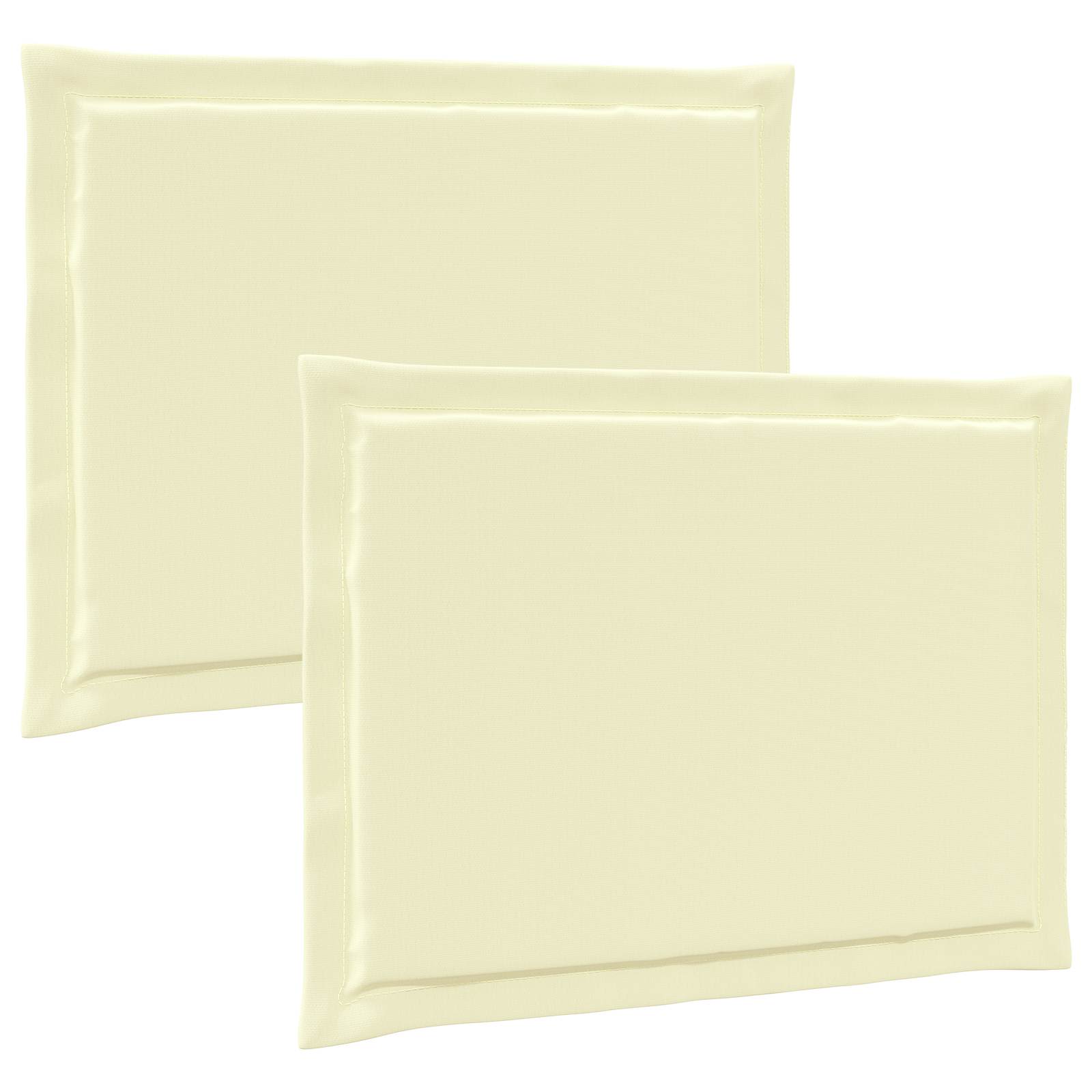 vidaXL Poduszki na siedziska 2 pcs Kremowy 47 x 36 x 2 cm Poliester