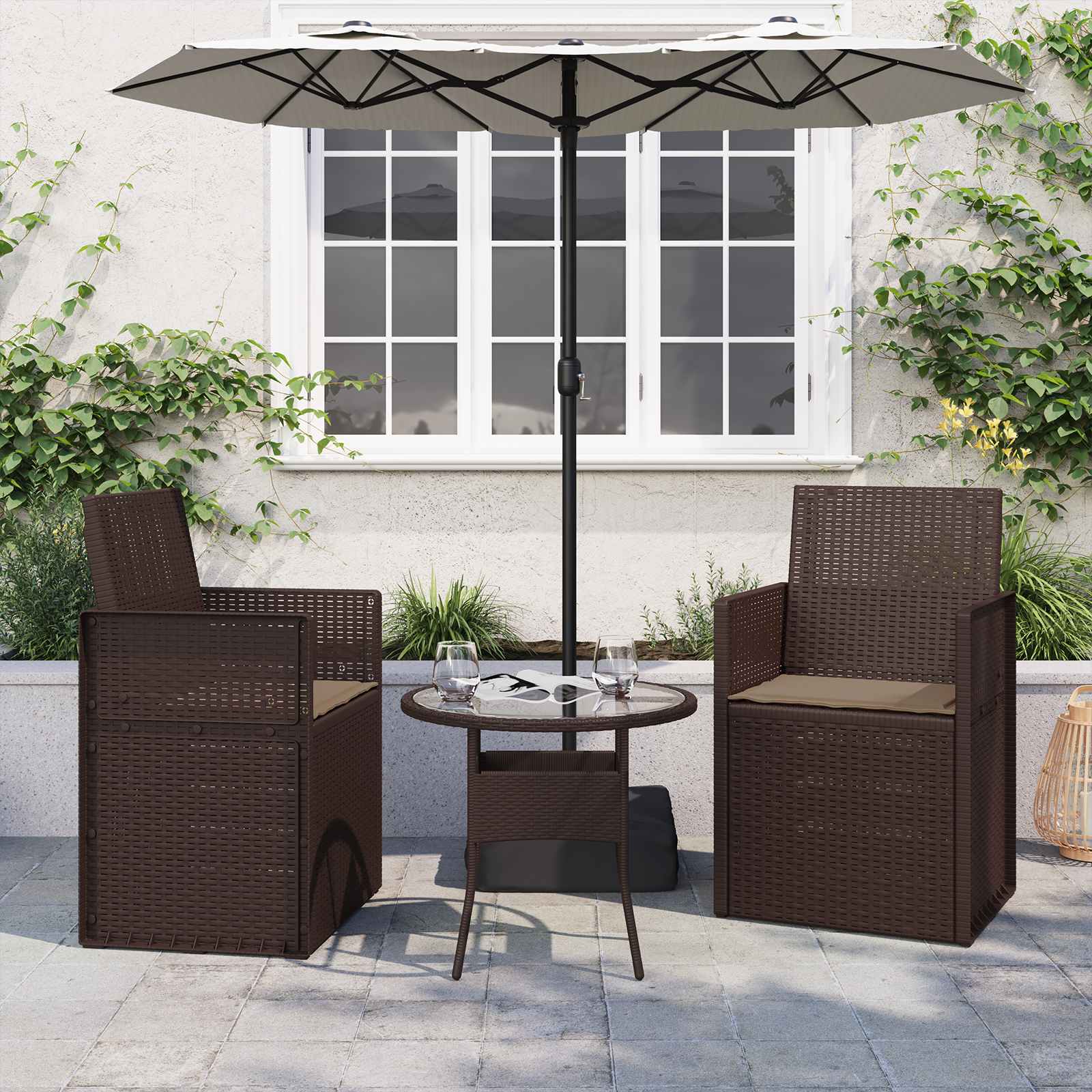 vidaXL Poduszki na siedziska 2 pcs Ciemnoszary 47 x 36 x 2 cm