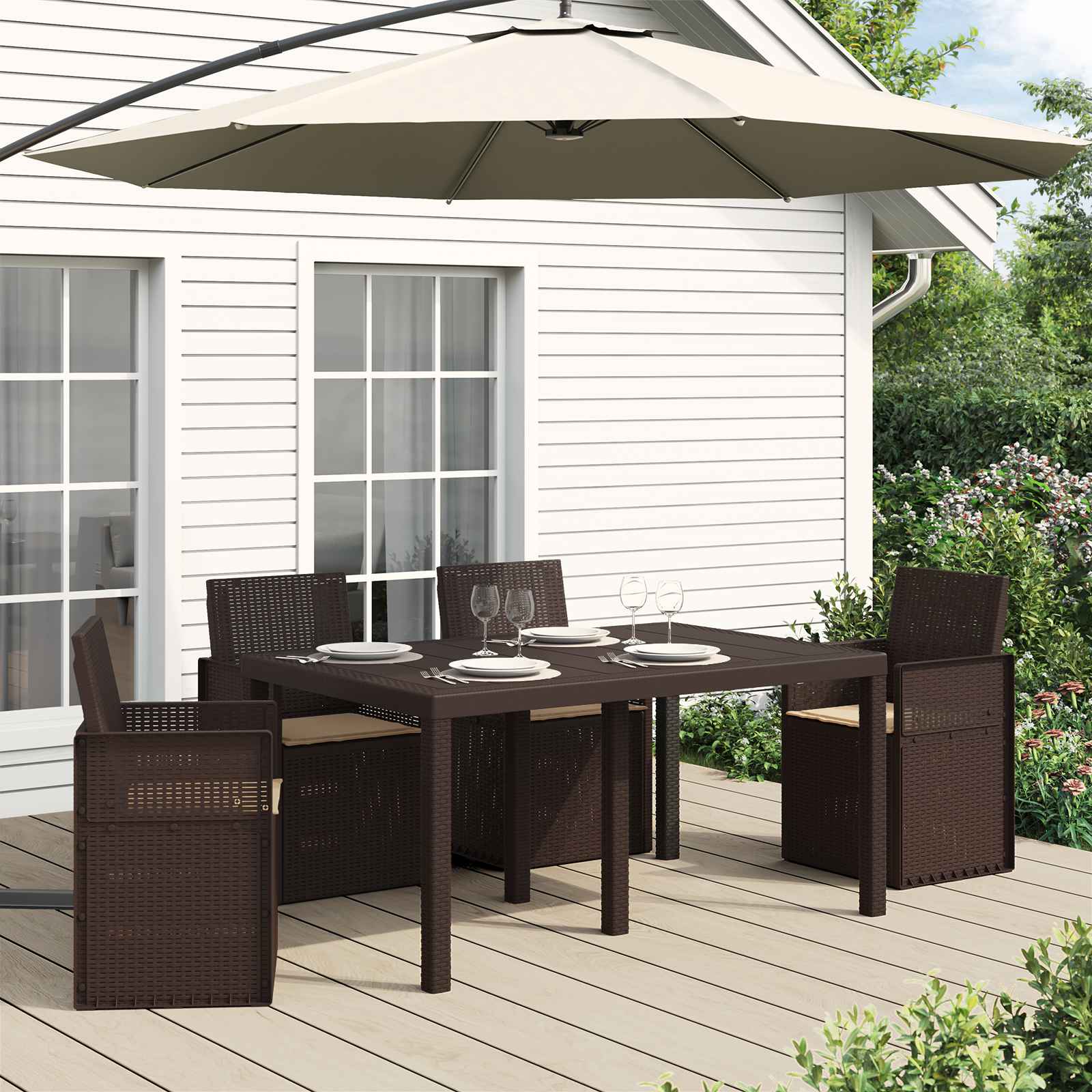 vidaXL Poduszki na siedziska 4 pcs Ciemnoszary 47 x 36 x 2 cm