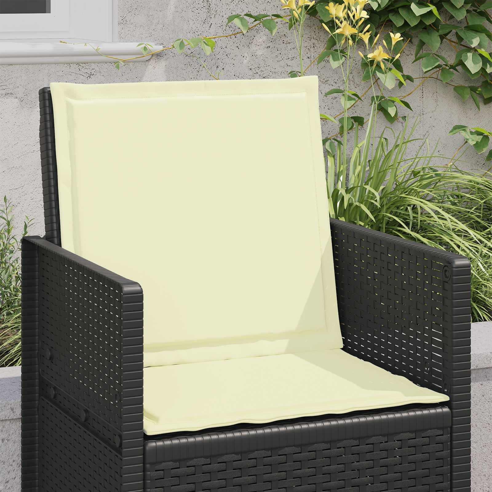 vidaXL Poduszki na Siedzisko i Oparcie 2 pcs kremowy 47 x 45 x 2 cm