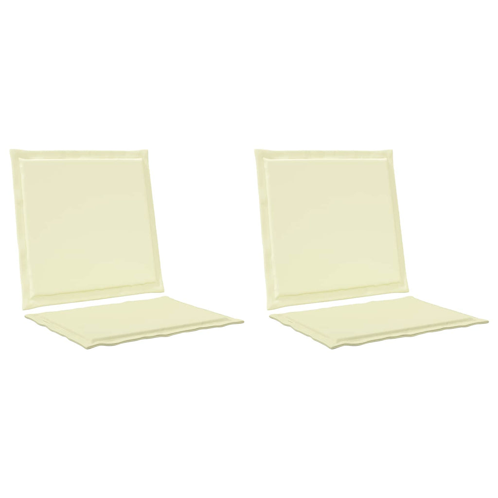 vidaXL Poduszki na Siedzisko i Oparcie 2 pcs kremowy 47 x 45 x 2 cm