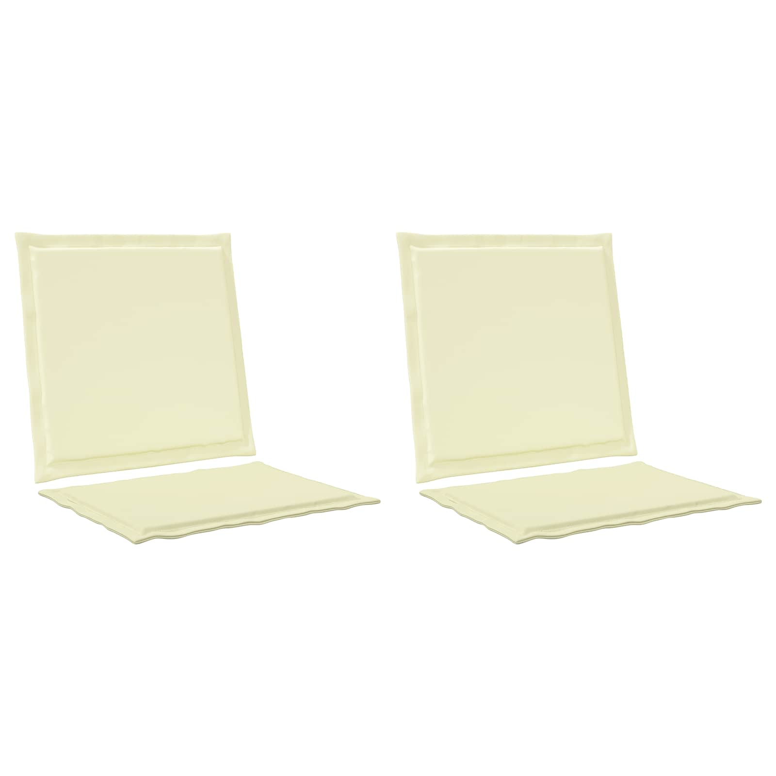 vidaXL Poduszki na Siedzisko i Oparcie 2 pcs kremowy 47 x 45 x 2 cm