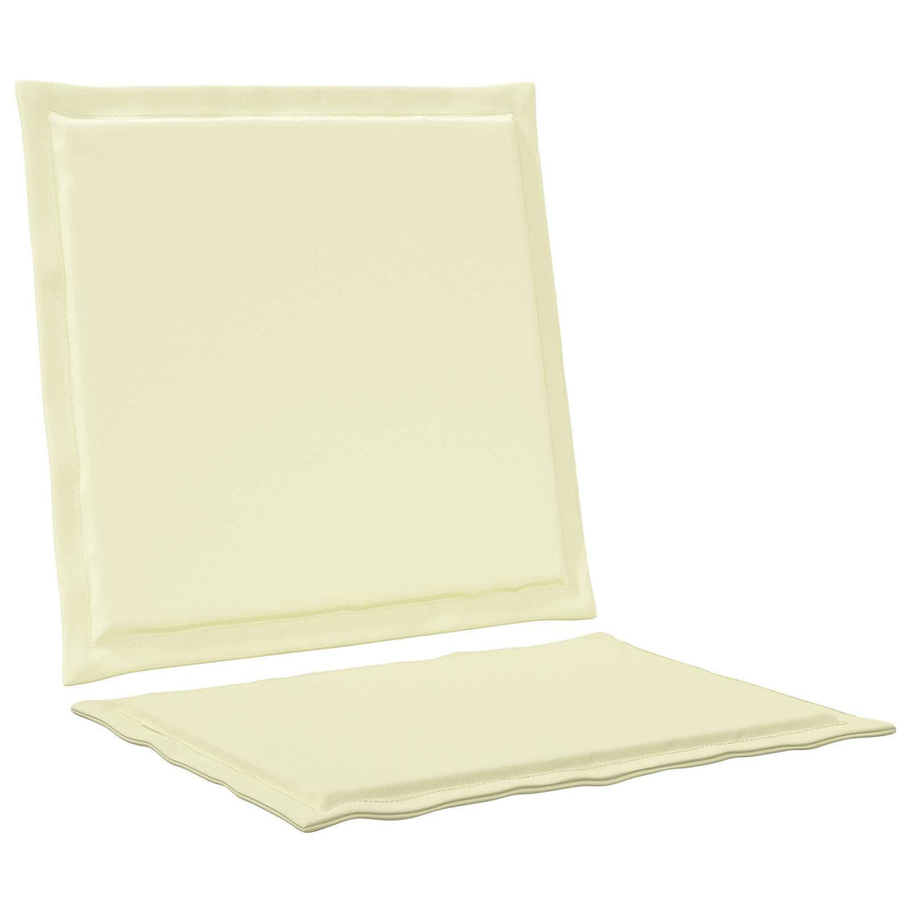vidaXL Poduszki na Siedzisko i Oparcie 2 pcs kremowy 47 x 45 x 2 cm
