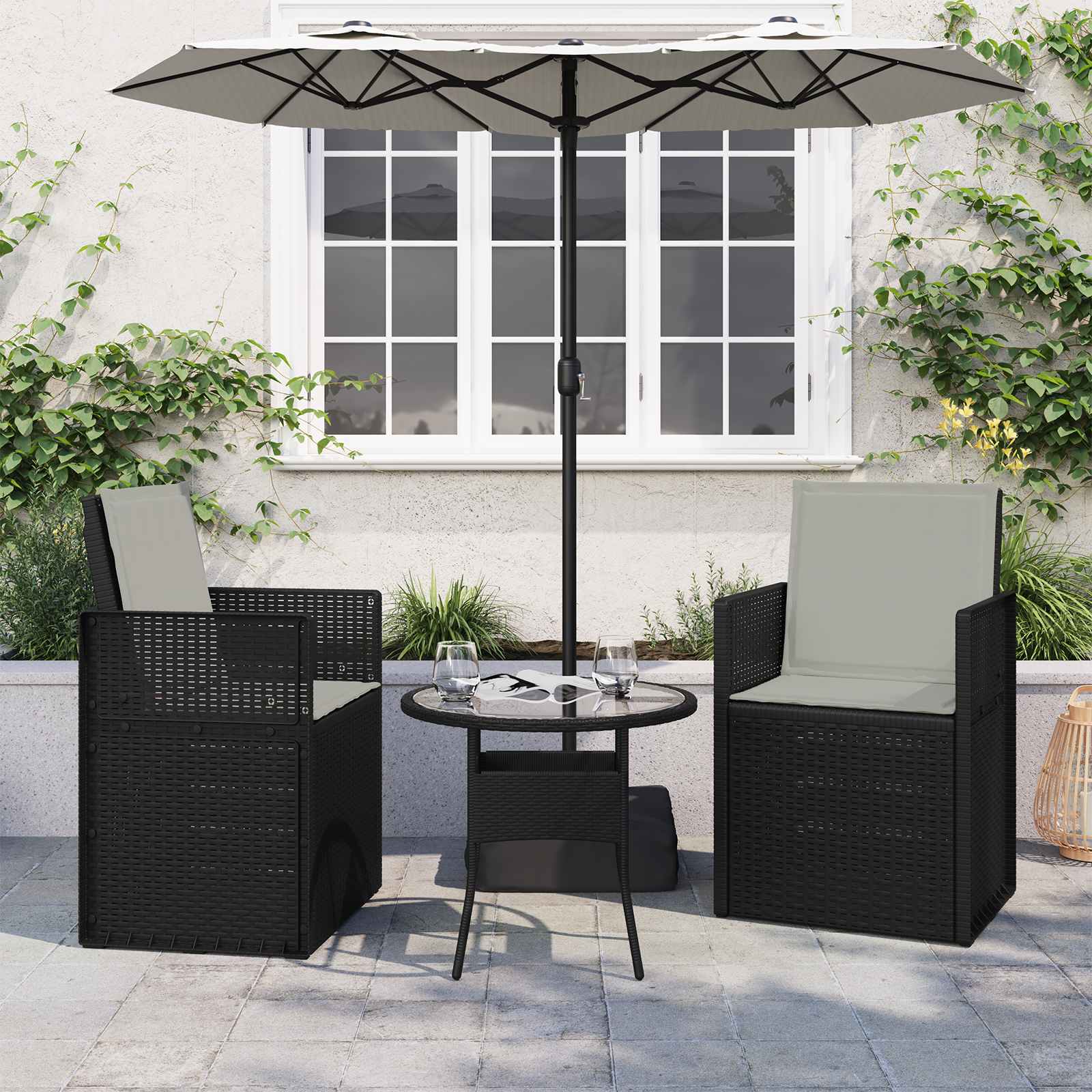 vidaXL Poduszki na Siedzisko i Oparcie 2 pcs jasnoszary 47 x 45 x 2 cm