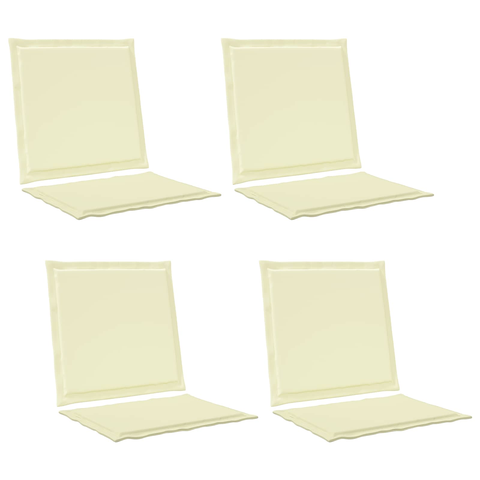 vidaXL Poduszki na Siedzisko i Oparcie 4 pcs kremowy 47 x 45 x 2 cm