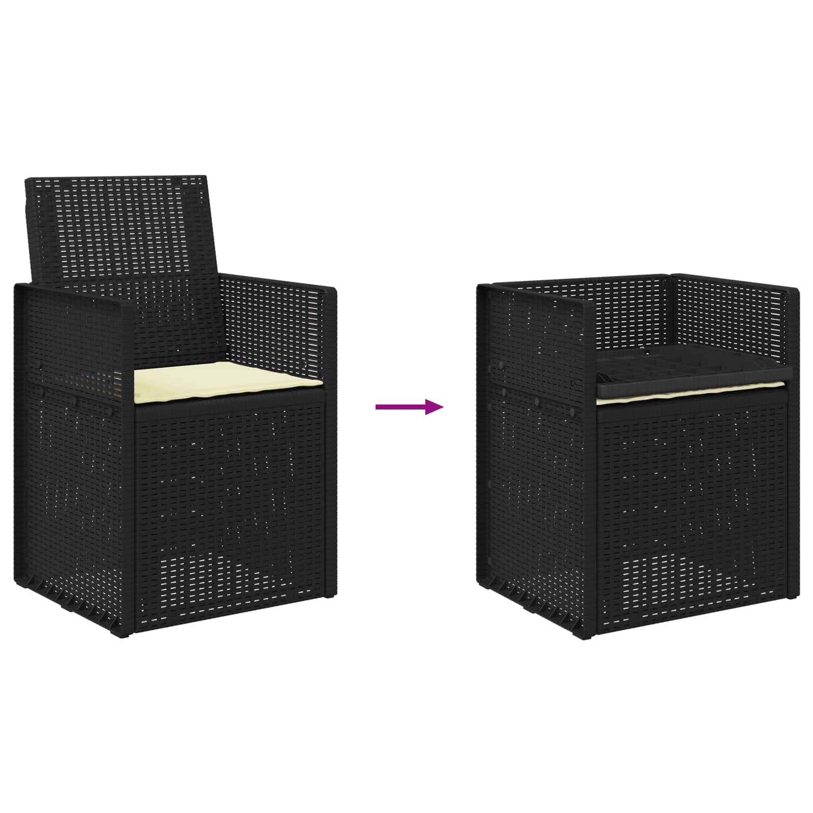 vidaXL Krzesła do ogrodu 2 pcs Antracyt i kremowy PP