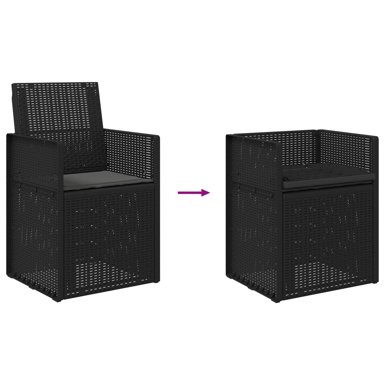 vidaXL Krzesła do ogrodu 2 pcs antracytowy PP