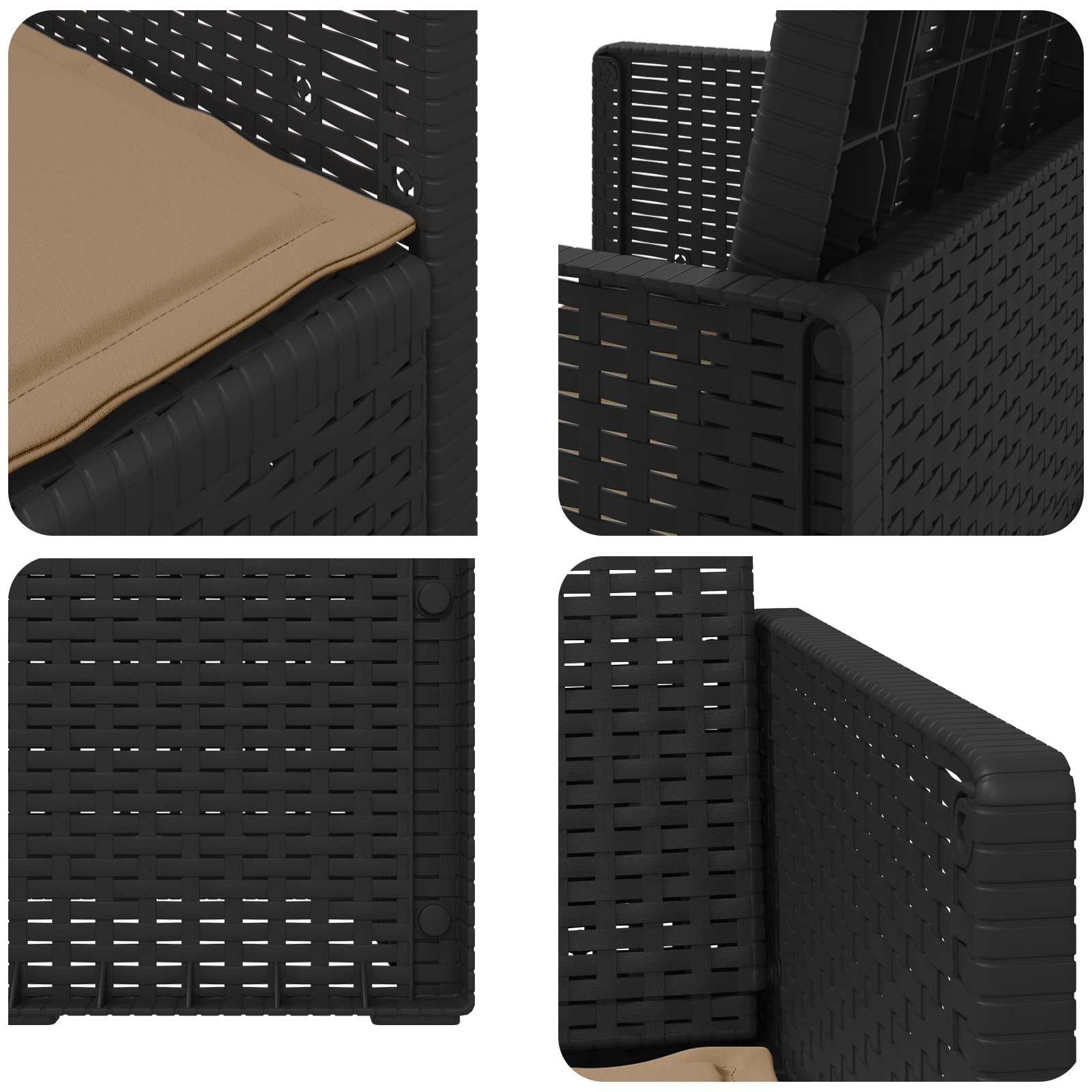vidaXL Krzesła do ogrodu 2 pcs Antracyt i taupe PP