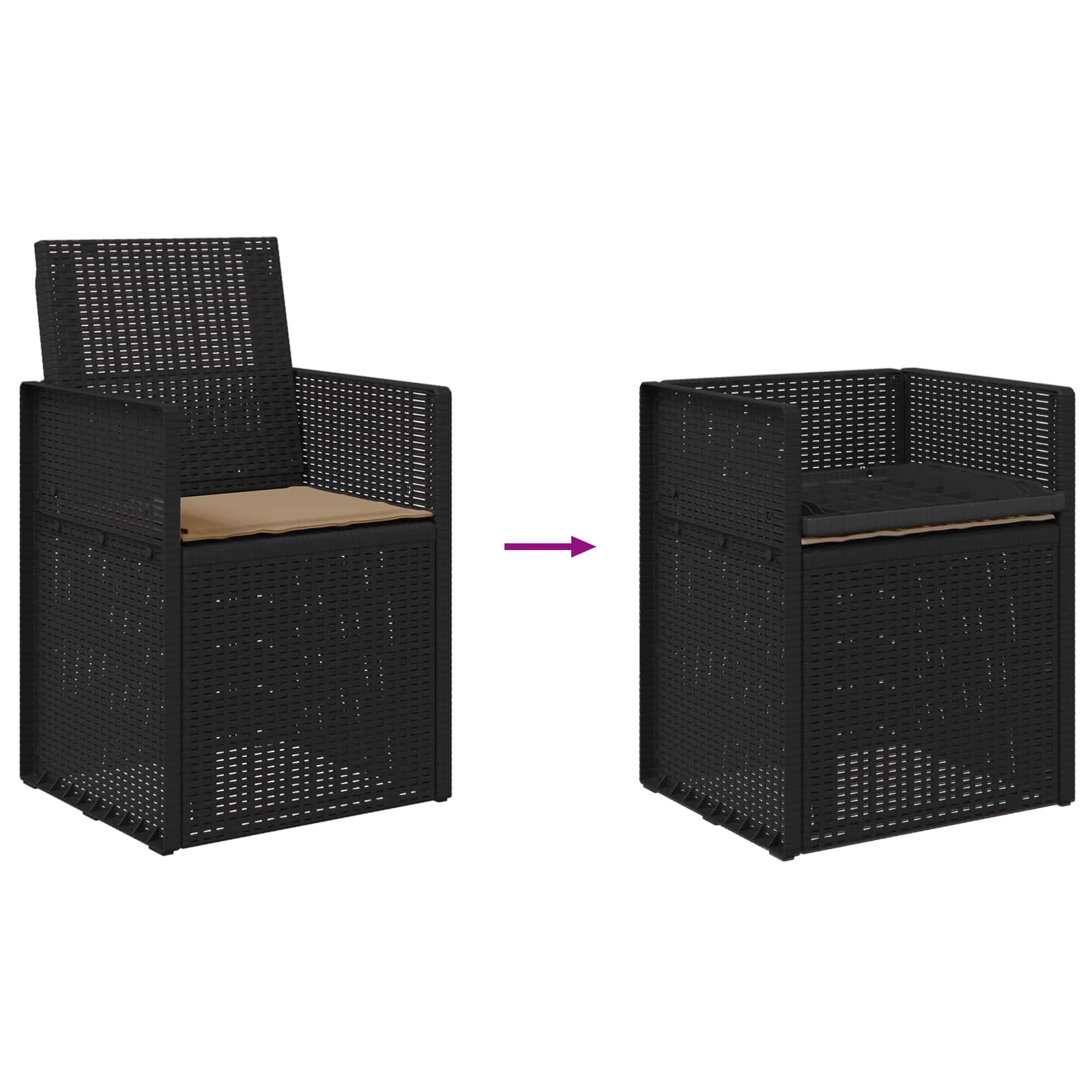 vidaXL Krzesła do ogrodu 2 pcs Antracyt i taupe PP