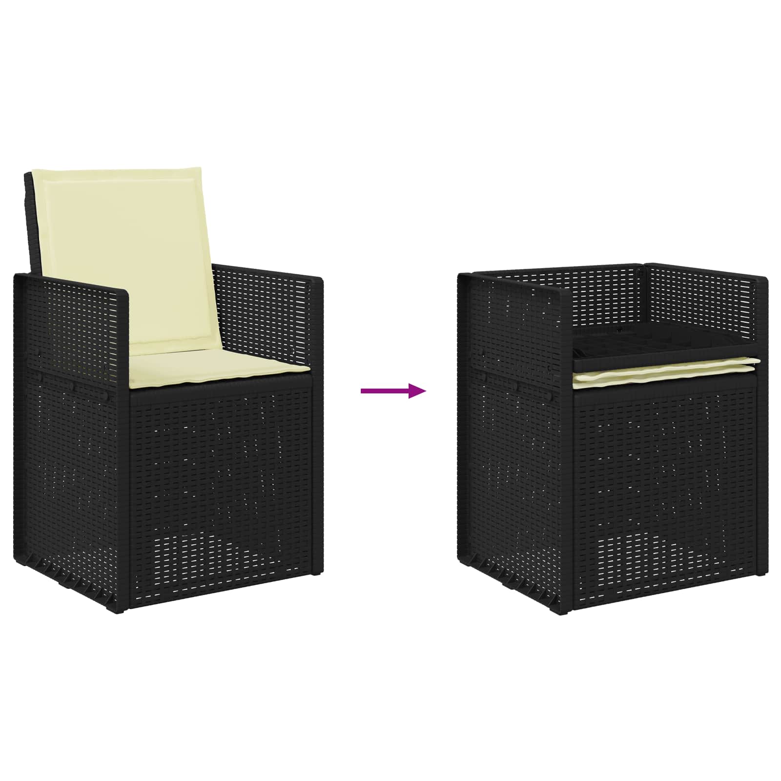 vidaXL Krzesła do ogrodu 2 pcs Antracyt i kremowy PP
