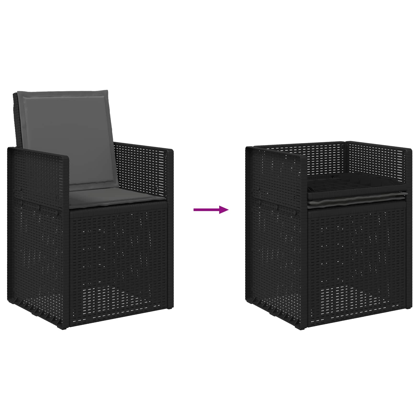 vidaXL Krzesła do ogrodu 2 pcs antracytowy PP