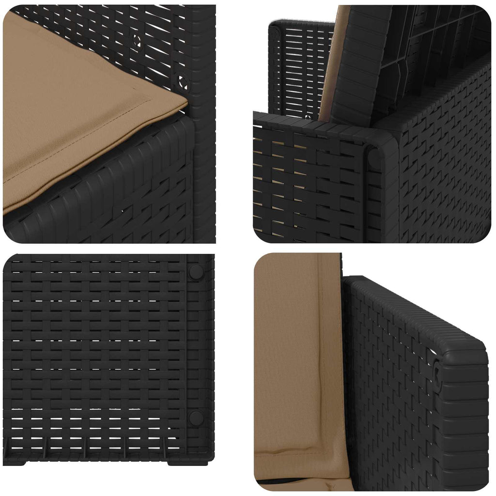 vidaXL Krzesła do ogrodu 2 pcs Antracyt i taupe PP
