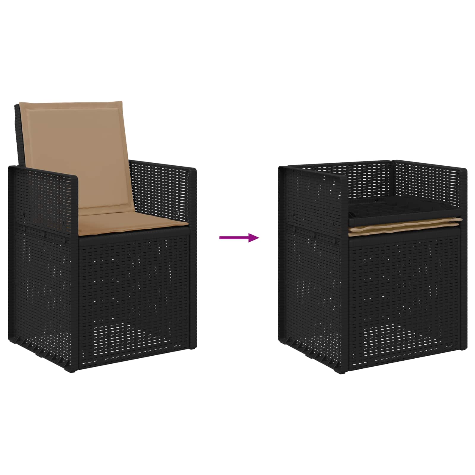 vidaXL Krzesła do ogrodu 2 pcs Antracyt i taupe PP