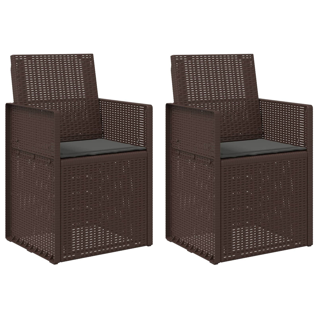vidaXL Krzesła do ogrodu 2 pcs Brązowy i antracyt PP